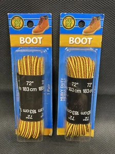 Shoe Gear Heavy Duty Round Boot Laces Work Shoes 72” Yellow Brown #30 Lot of 2 - Picture 1 of 2