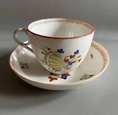 Antique Machin Cup & Saucer, Yellow Shell Pattern, #208, C 1812 - Image 1 of 4