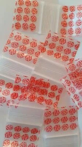 1,000 APPLE BRAND RED DICE DESIGN ZIPPER BAGGIES 12510 RESEALABLE 1000 1.25"x1" - Picture 1 of 1