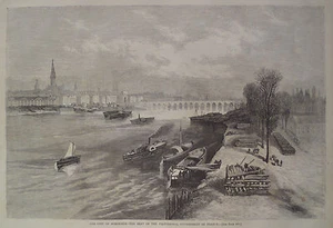 CITY OF BORDEAUX SEAT OF PROVISIONAL GOVERNMENT OF FRANCE HARPER'S WEEKLY 1871 - Picture 1 of 2