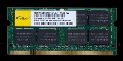 2 Gbyte PC2 6400 SO-DIMM laptop memory. - Image 1 of 2