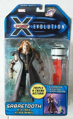 ¡NUEVA FIGURA DE ACCIÓN MARVEL X-MEN EVOLUTION SABRETOOTH TOXIC ATAQUE BARRIL! a155 Foto 1 de 2