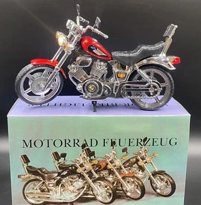 VTG STYLE NOVELTY MOTORCYCLE REFILLABLE BUTANE LIGHTER 10” x 7” W/ Box Red - Picture 1 of 9