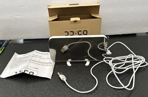 Digital Alarm Clock 6.5" Large LED Mirror Display Dual USB Charger Port Clocks - Picture 1 of 3