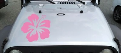 Hibiscus Flower Vinyl Hood Decal V5 | Hawaiian Truck 4x4 Tropical Plant  Die Cut - Изображение 1 из 4