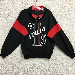 VINTAGE Italia 90 Sweater Large Adult Black Graphic Pullover Jumper 90s Mens L - Picture 1 of 8