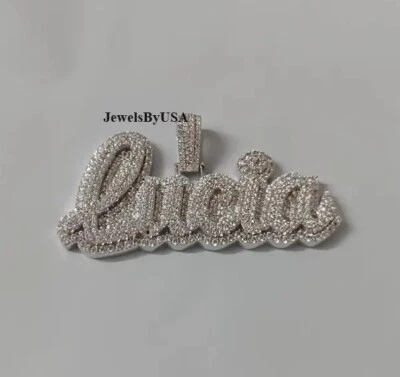 Colgante personalizado en capas de diamantes cultivados en laboratorio certificado plata 925 regalo para mujer "lucia" Foto 1 de 4
