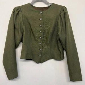 Vintage style jacket Small? Green steampunk Victoriana Cosplay Prairie *flaw* - Picture 1 of 6