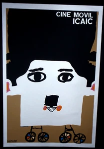 PÓSTER DE SERIGRAFÍA CHARLIE CHAPLIN CUBANO FAMOSO CINE MÓVIL por CUBA Master BACHS - Imagen 1 de 6