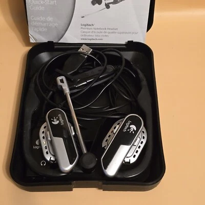 Logitech Premium Notebook Silver/Black Neckband Headset - Image 1 of 4