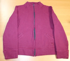 Womens Vintage 80s 90s FILA F-Box Full Zip Jacket Small Burgundy Cotton Blend - Picture 1 of 7