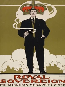 12996.Póster decorativo.Diseño pared habitación.Interior vintage.Cigarro American Monarch - Imagen 1 de 1