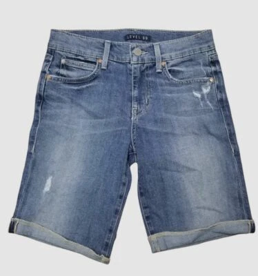 Pantalones cortos de mezclilla con dobladillo plegable azul desgastado talla 25 $78 Level 99 para mujer Foto 1 de 2