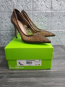Sam Edelman Women's Bronze Dot Mesh Hazel Mesh 3 Pumps NW/OB 5.5M - Picture 1 of 9