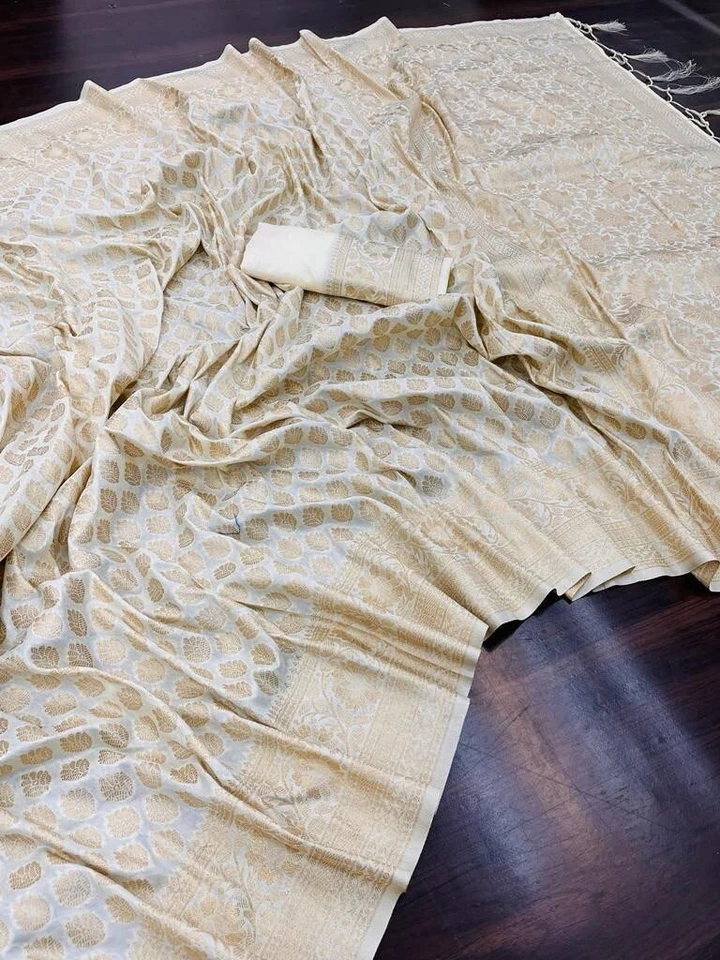 Pure Soft Khadi Georgette Silk  Indian Wedding Wear Saree & Blouse 11-SS - Изображение 1 из 1