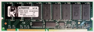 Kingston KVR100X72RC2/512 512MB PC100 Reg ECC CL2 Memory DIMM, AEPQ1810694, RARE - Image 1 of 2