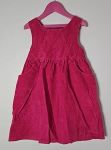 Girl's Dark Pink Cord Corduroy Dress Age 5 BHS Retro 90's - Picture 1 of 11