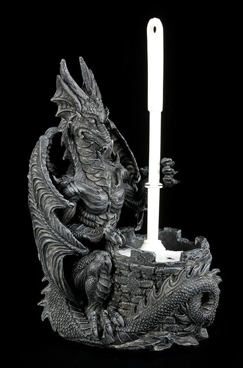 Drachen Toilettenbürstenhalter - WC-Bürste Fantasy Gothic Figur Klo Bad - Bild 1 von 4