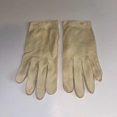 Guantes de mujer vintage Stetson Mirakle niño cordero cuero con botón perla talla S Foto 1 de 4