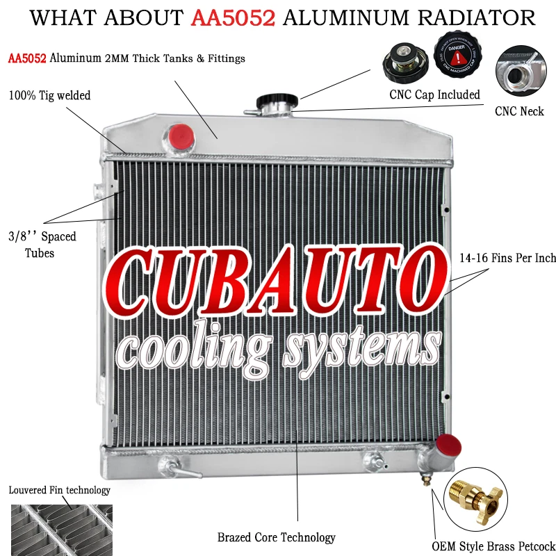 Fits 1968-1973 Mercedes Benz S-Class W108 W109 280SE 280SEL 300 2 Row Radiator Foto 1 de 4