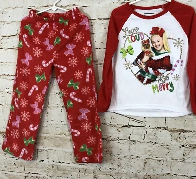 NUEVO JoJo Siwa NAVIDAD Pijama Niñas 4/5 Vacaciones Invierno Conjunto Pantalones Top Foto 1 de 4