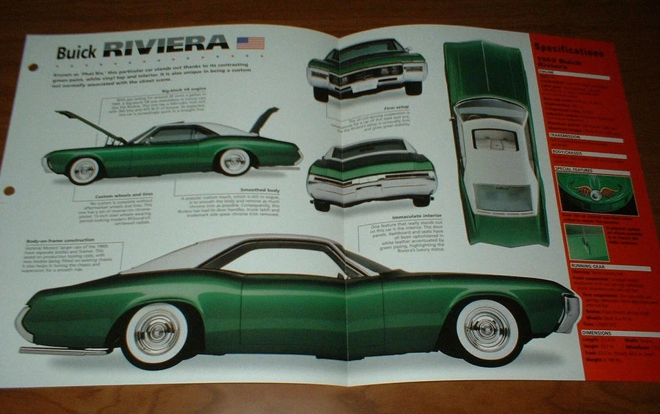 1969 BUICK RIVIERA SPEC SHEET BROCHURE POSTER PRINT PHOTO INFO 69 CUSTOM★★ - Image 1 of 1