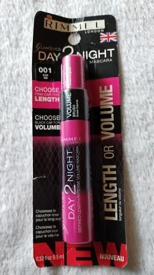 Rimmel London Glam'Eyes Day-2-Night Length Volume Mascara Black 001 NOS  - Image 1 of 4