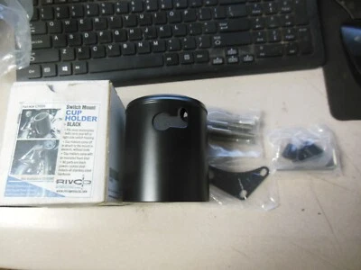 Portavasos negro con montaje en interruptor Rivco NOS se adapta a: Harley Davidson CH800 Foto 1 de 4