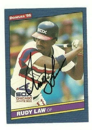 Rudy Law 1986 Donruss autographed auto signed card White Sox - Image 1 of 1