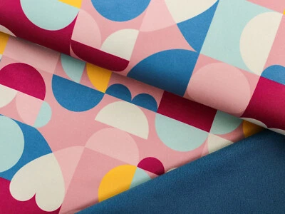 SOFTSHELL Stoff Outdoor winddicht Herzen Kreise Geometrische Form EUR 15,98/m - Bild 1 von 3