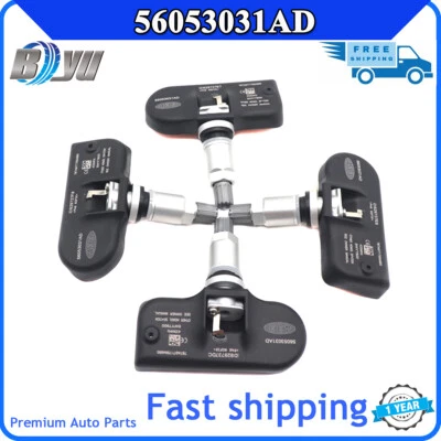 Sensores de monitoreo de presión de neumáticos TPMS de 4 piezas para Chrysler Dodge Avenger 56053031AD Foto 1 de 4