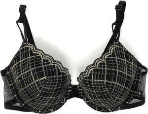 Victoria’s Secret Lightly Lined Black and Gold Bra - Picture 1 of 2