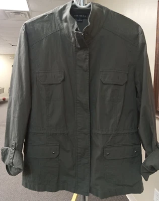 Women's Dark Green Tribal Jacket Size 14 (L/XL) Exclusive of Trims 98% Cotton  - Image 1 of 4