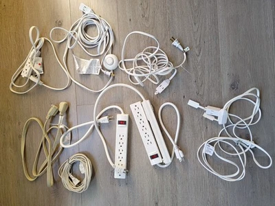9 Lot Mixed Power Strips Extension Cords Wall Extension Switch 110v Outlet - Image 1 of 4