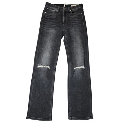 rag & bone Nina High-Rise Ankle Cigarette Jeans – black distressed Size 25 - Image 1 of 4