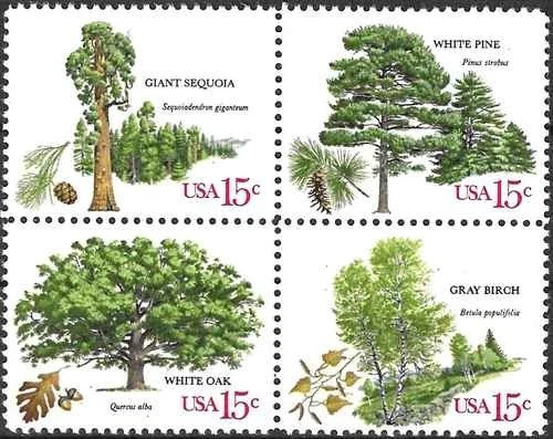 Timbres Flore Arbres Etats-Unis 1222/1225 ** - 82631FQ - Photo 1/1