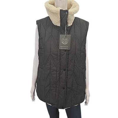 Bernardo Quilted Faux Shearling Lined Reversible Vest Large Size Black Jacket - Image 1 of 4