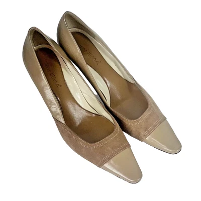 Zapatos de salón Ipanema vintage para mujer S 8,5 beige tostado cuero gamuza retro espectador Foto 1 de 4