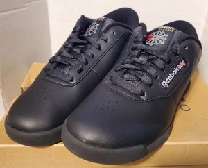 Reebok Princess Classic Women's 7.5 Athletic Sneaker Black Training Shoes 7344 - Picture 1 of 5