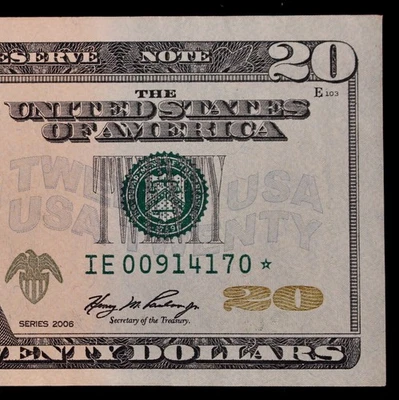 HG $20 2006 Star Federal Reserve Note IE00914170* Non SOI micro Single Run Issue - Image 1 of 4