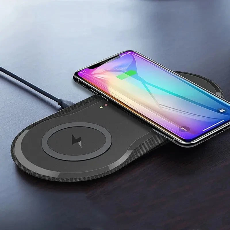 Dual Wireless Charger For 2 Phones Qi Fast Charging Temperature Control