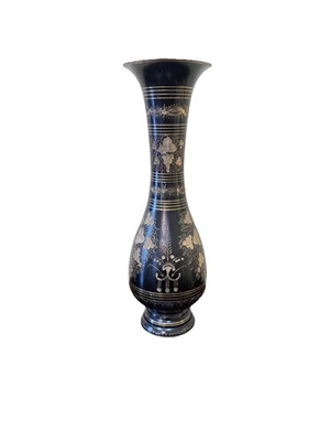 Decorative Vase   Matte Black 14,5 in Tall. Made in India - Image 1 of 3