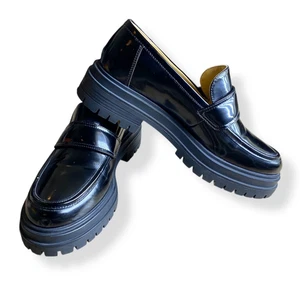 Tony Bianco Women's Black Leather Loafers Shoes (Size 8) - Picture 1 of 10