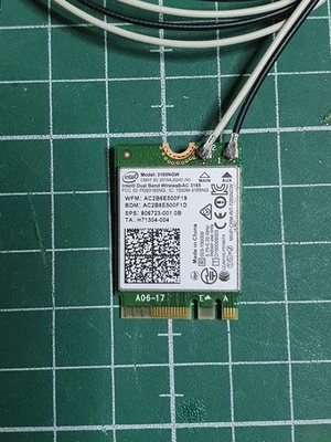 Intel Dual-Band Wireless-AC Bluetooth 4.2 Wifi 5 Karte M.2 Model: 3165NGW - Bild 1 von 2