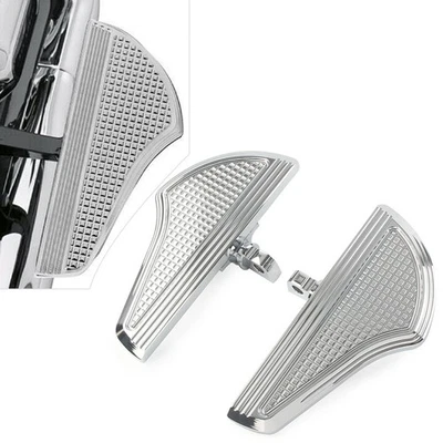 2xFußrasten für hintere Trittbretter für Harley Dyna Softail Electra Glide Chrom - Bild 1 von 4