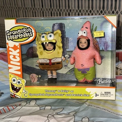Barbie Kelly & Tommy como Bob Esponja Pantalones Cuadrados y Patrick Muñeca Set 2004 Foto 1 de 4
