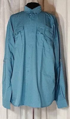 MENS LONG SLEEVE UV PROTECTION QUICK DRY UTILITY SHIRT HUNTING FISHING HIKING - Image 1 of 3