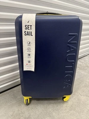 Nautica marina 25" hardside spinner luggage in navy/yellow ORG $320 Excellent Co - Image 1 of 4