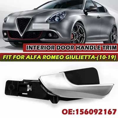 Door Handle Trim Chrome Silver Easy Installation Factory Specifications - Image 1 of 4