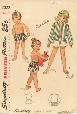 Simplicity 2022 Toddler's Shorts & Blazer or Swim Trunks UNISEX Sz 3 COMPLETE - Image 1 of 4